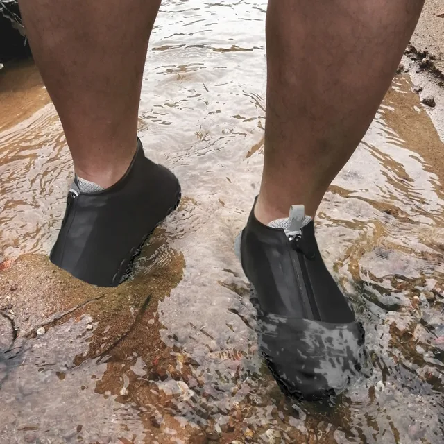waterproof silicone shoe covers reusable non slip rain shoe protectors durable stretchable shoe covers for outdoor travel cycling rainy weather protection