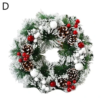 

Christmas Wreath Artificial Pinecone Red Berries Garland Hanging Front Door Wall H55A