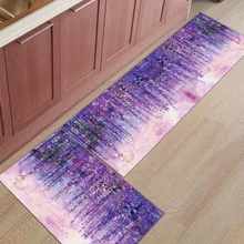 2 шт. Коврики для кухни масляная живопись фиолетовый художественный замысел коврики для входной двери ванной гостиной двери коврики домашний декор