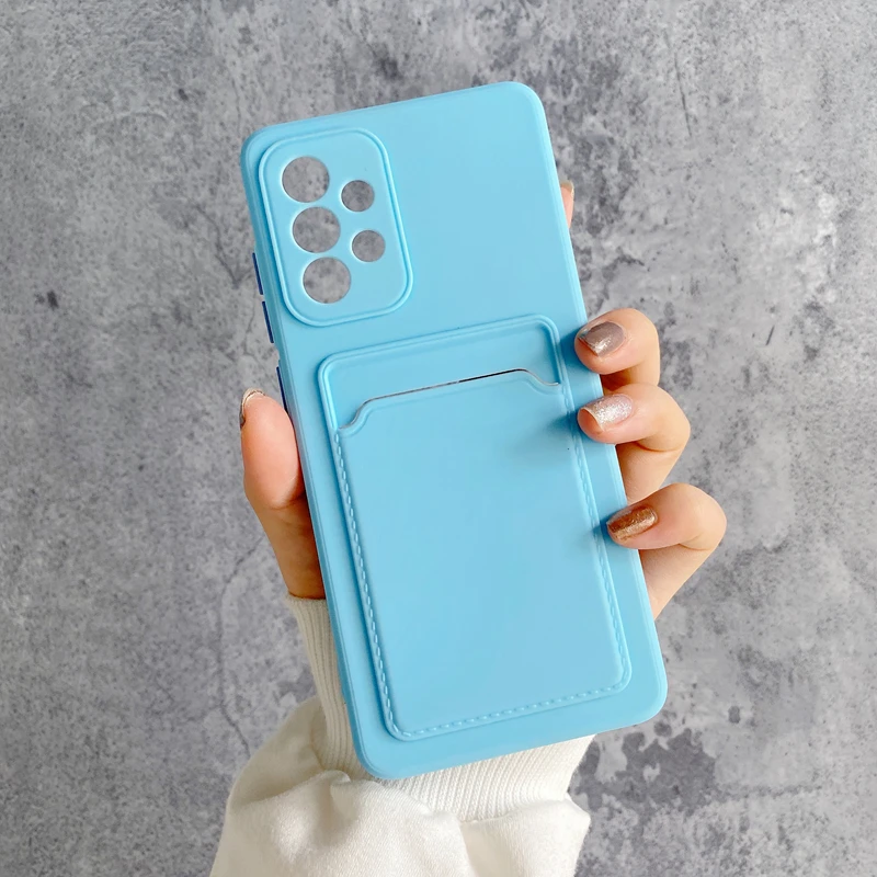 cute samsung phone case Silicone Card Holder Slot Phone Case For Samsung Galaxy A20E A10S A12 A21 A21S A31 A42 A02s A11 A82 M51 M31S M30S M51 Back Cover cute samsung phone case