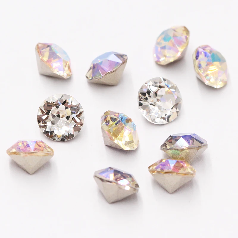 50pcs Crystal Stones Round Shape DIY Accessories Pointback Glass Strass 4mm Small Size Glue On Nails Rhinestones Crystal Rivoli
