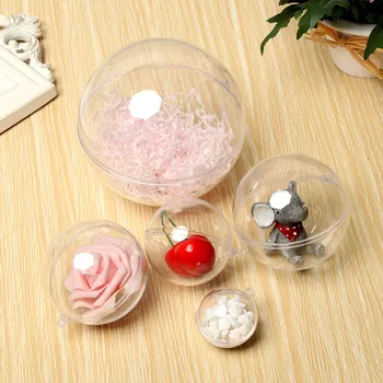 

50pcs Round Bath Bombs Molds Assorted Size Clear Plastic Moulds Box Fillable Ornaments for DIY Soap Crafts Christmas Tree Decors