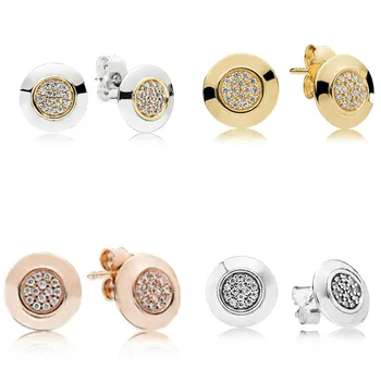 

100% sterling silver charming new Classic tri-color original elegant temperament personality earrings female