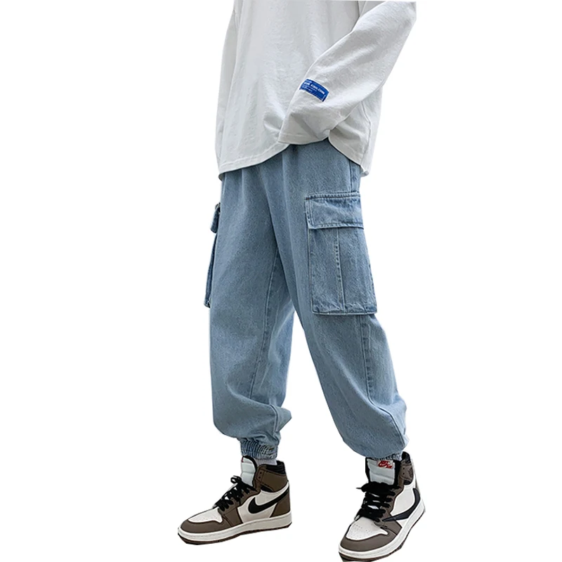 

Spring/Summer/Autumn Men Oversized Jeans Baggy Plus Fat Ankle-Length Big Size Personalized Patchwork Fashion Harem Pants M-5XL