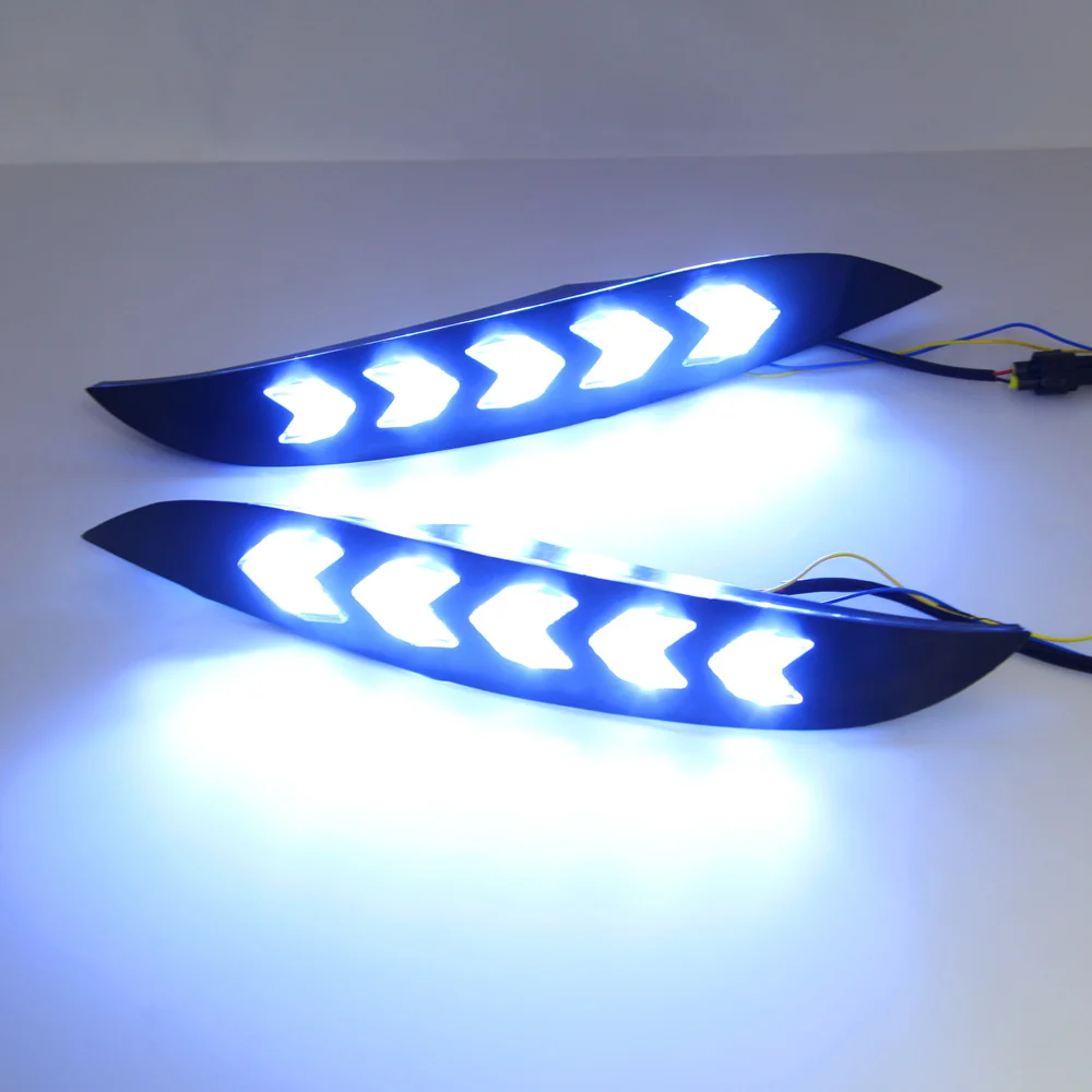 Eosuns Led Daytime Running Light Dynamic Turn Singal Blue Night Mode Per Mazda 3 Axela 2020