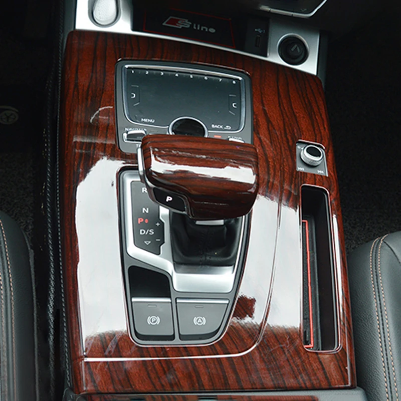 

Loyalty for Audi Q5L 2018 2019 Interior Central Control Speed Changing Gear box Trim Frame Cover ABS walnut Auto Styling sticker