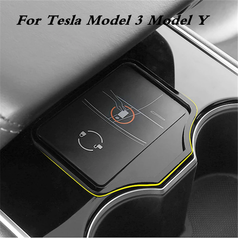 

Car Start Circle Ring For Tesla Model 3 Model Y Car Key Card Holder Card Limiter Central Control Decorative Frame Accessories