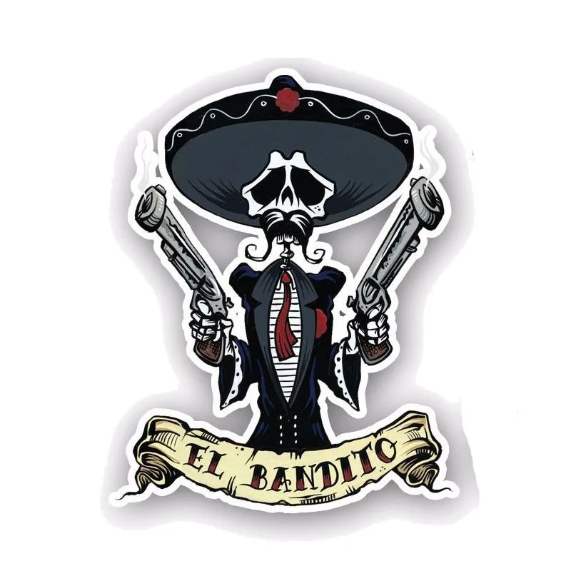 Забавная Наклейка EL BANDITO в виде черепа автомобильные наклейки мотоциклы внешние