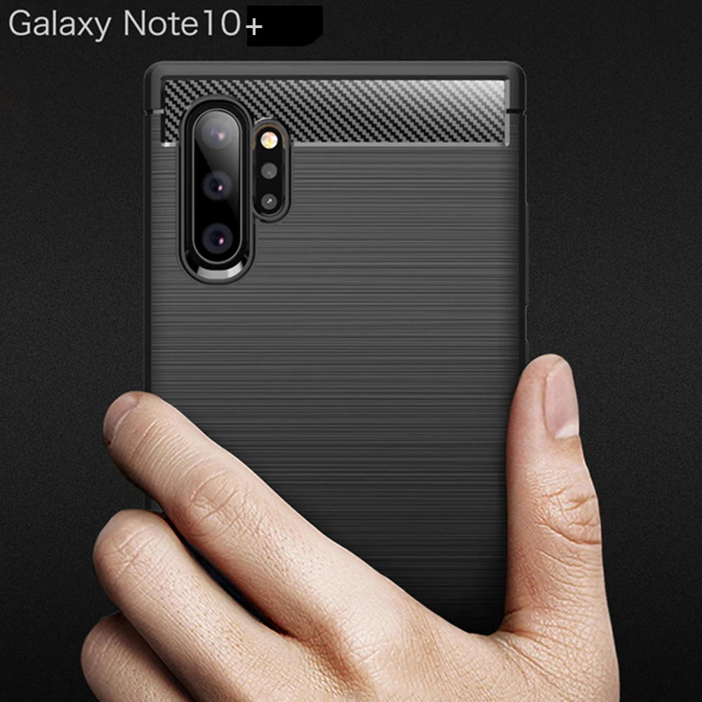 Для samsung Galaxy Note 10 Plus чехол из углеродного волокна противоударный чехол для телефона для samsung Note 10+ чехол Полная защита бампер