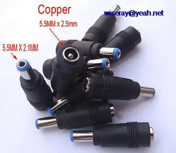 

DHL/EMS 250pcs Copper male 2.1mm TO 5.5MM X 2.5mm Female DC plug Connectors for Charger-A8