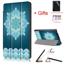 Тонкий магнитный складной чехол для Kindle New Fire HD8 HD 8, защитный чехол для планшета+ пленка+ стилус