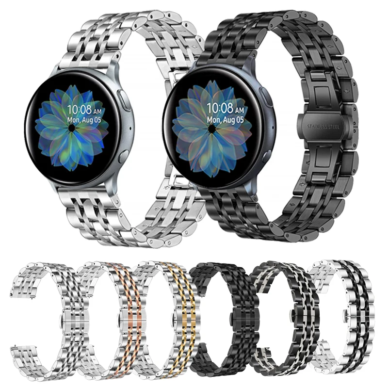 Correa de acero inoxidable para Samsung Galaxy Watch Active 2, 44mm