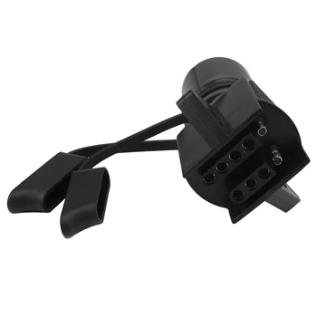 

New 7 Blade to 5 Flat and 4 Flat Adapter for RV Trailer Ship Black