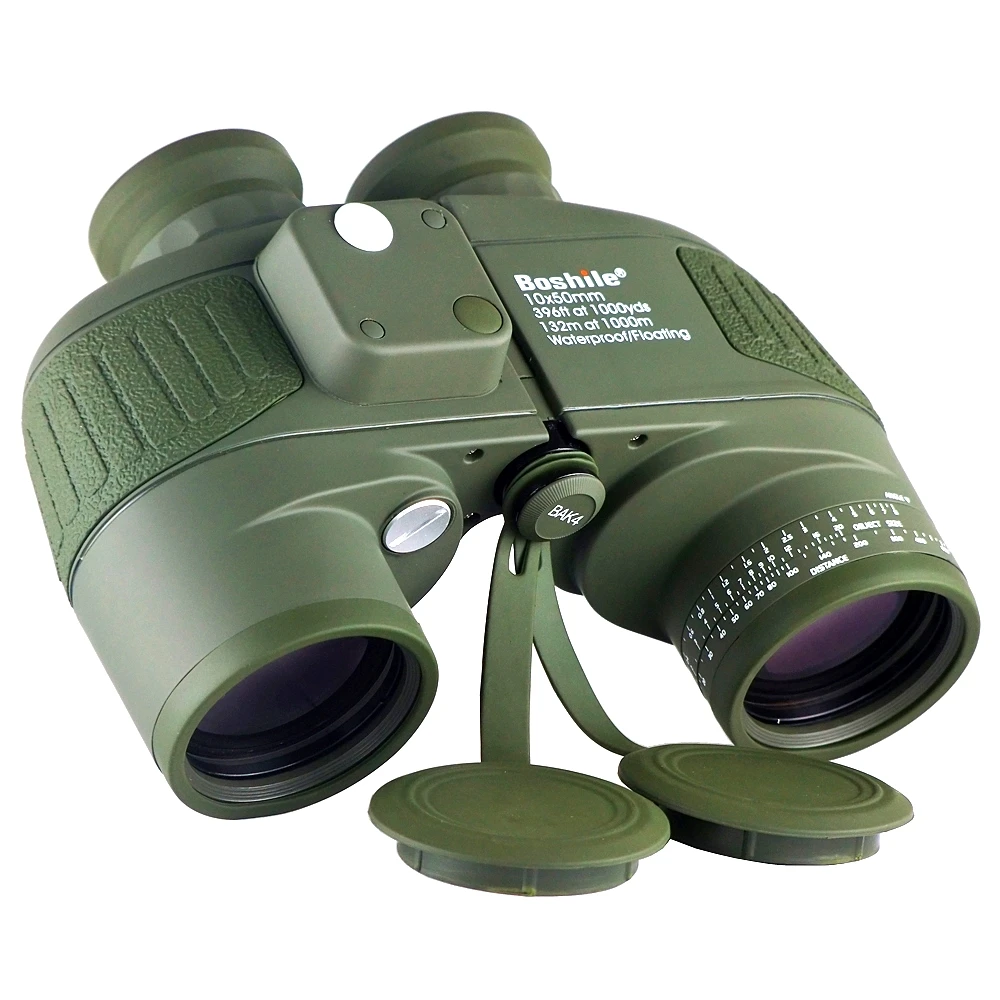 Tactical Military Boshile 10x50 Navy Binoculars With Rangefinder and Compass Reticle Illuminant