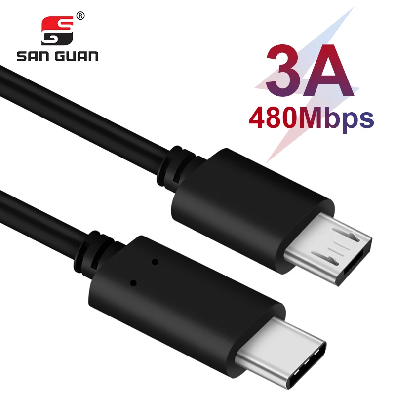 3.3ft OTG micro usb к usbc Кабель-адаптер для samsung usb c к micro 5p зарядный кабель для Macbook Usbc Android устройства