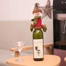 Рождественское украшение с изображением Санта-Клауса, снеговика, оленя, бутылки вина, одежда для семьи, Рождественский ужин или подарок