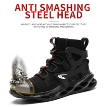 Breathable Men's Safety Shoes New Work Shoes Waterproof Breathable SRA Non-slip EVA Four Breathable Men's Safety Shoes Size 48
