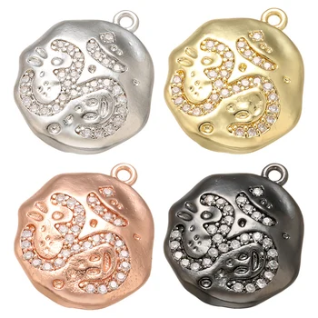 

ZHUKOU 18x20.5mm brass crystal pendant for women handmade bracelet necklace earrings DIY jewelry accessories model: VD609