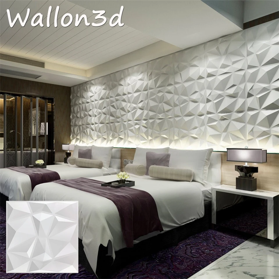 Европейский стиль PVC3D Алмазный трехмерный фон Стена гостиная сделай сам|Обои| |