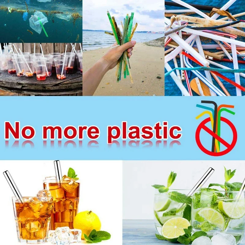 Telescopic Reusable Portable Straws-Collapsible Stainless Straws with Aluminum Case Keychain and Cleaning Brush