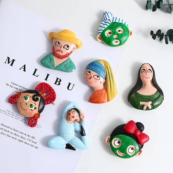 

Nordic ins personalized creative decoration 3d magnetic fridge magnet refrigerator Cartoon character modeling magnets magnetic