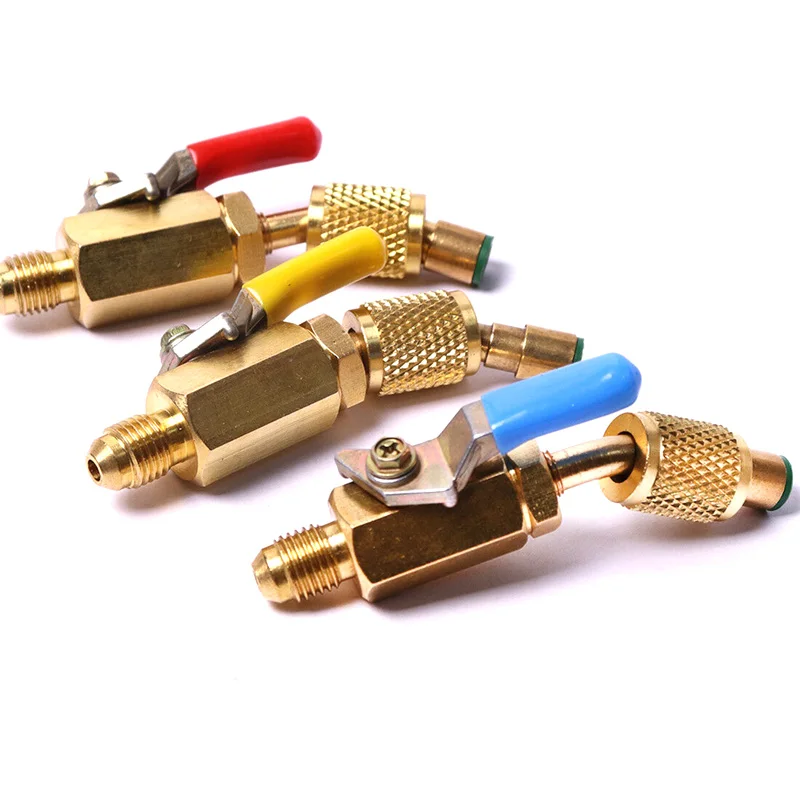 

Wholesale 3 Pcs A/C Charging Hoses Shut Off Ball Valve AC Refrigerant for R12 R134a R410A fv66