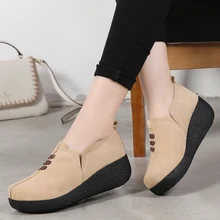 Женские кроссовки на платформе; Новинка года; обувь из натуральной замши; Осенняя обувь; дышащие удобные женские лоферы