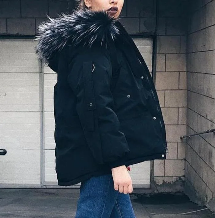 

2019 Spring New Style Large Fur Collar Short Cotton Coat AliExpress EBay