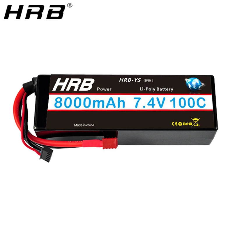 HRB Lipo 2S 2S2P Battery 7.4V 8000mah 100C Hard Case T Deans XT60 XT90 EC5  Plug For Traxxas 4WD Car FPV Airplanes Truck RC Parts|lipo battery|lipo  hard casebattery lipo - AliExpress
