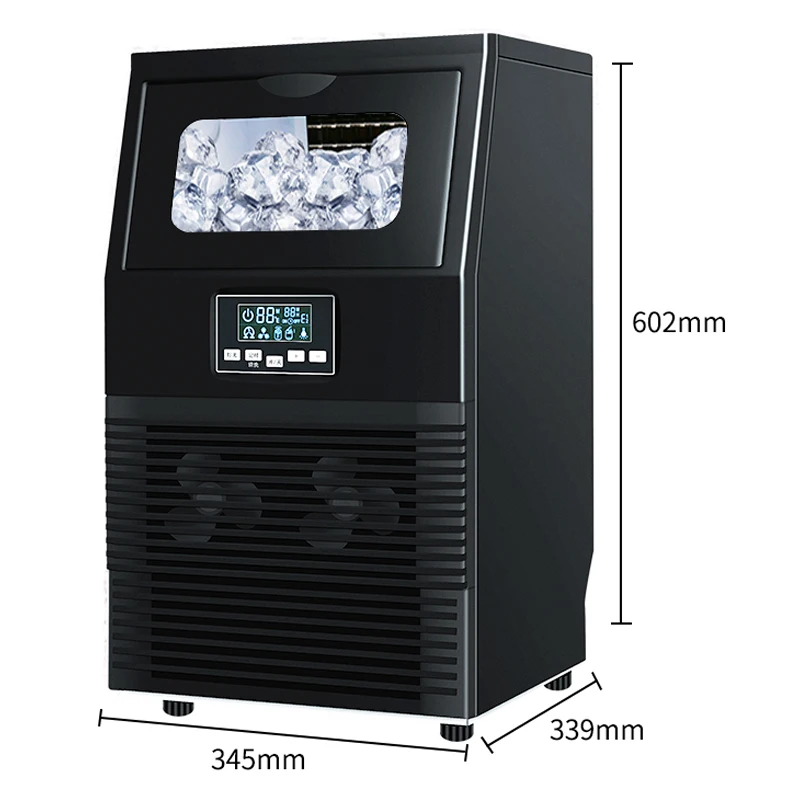 40kg/24h Automatic Cube Ice Making Machine Electric 220V 200W Commercial Square Ice Maker For Milk Tea Shop Household HZB-40F/A