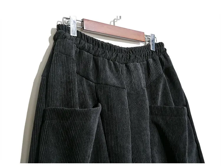 XITAO вельветовые брюки размера плюс, женские модные штаны-шаровары с эластичным поясом, уличная трендовая Осенняя зимняя одежда для женщин DMY1110