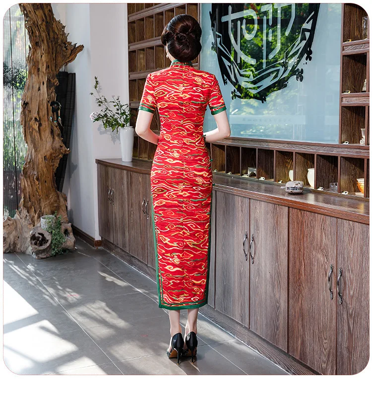 Sheng Coco шелковое платье Qipao Vestidos женское китайское традиционное Xiangyun Узорчатое вечернее платье для приема Cheongsam