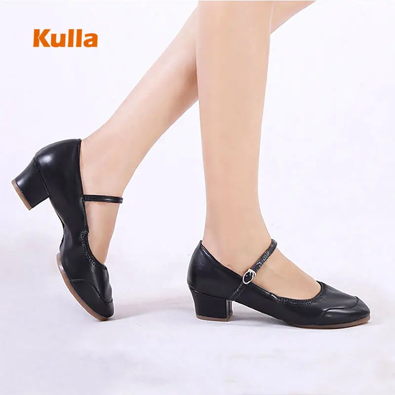 Dancing-Shoes Middle-Heels Women Ballroom Latin Practice Female Ladies for Soft-Sole
