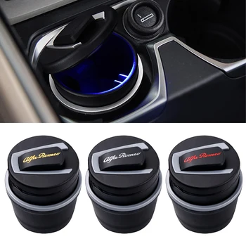 

LED Portable Car Cigarette Ashtray Cup Luminous Smokeless Automotive Interior For Alfa Romeo 159 147 156 Giulietta 147 159 Mito