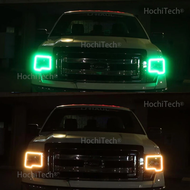 Для Ford F-150 F150 2009- автомобиль RGB многоцветный светодиодный ангельские глазки Halo Кольцо света комплект беспроводной пульт дистанционного управления
