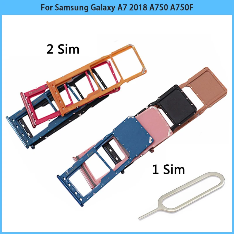 Для Samsung Galaxy A7 2018 A750 A750F слот для SIM-карты SD-карта лоток держатель адаптер Sim-карты