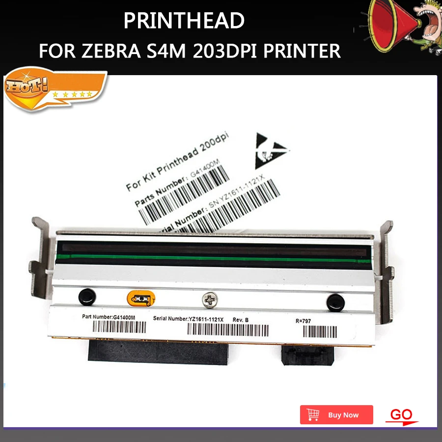 Baru Yang Kompatibel G41400M Printhead untuk Zebra S4M 203 Dpi Thermal Barcode Label Printer Mencetak Pada Kertas Dilapisi Saja