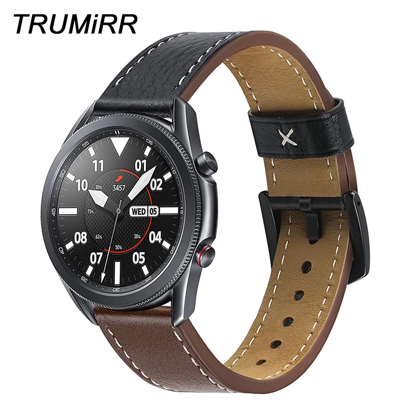 Двухцветный ремешок из натуральной кожи для Samsung Galaxy Watch 3 45 мм/Watch 46 мм/Gear S3 часов