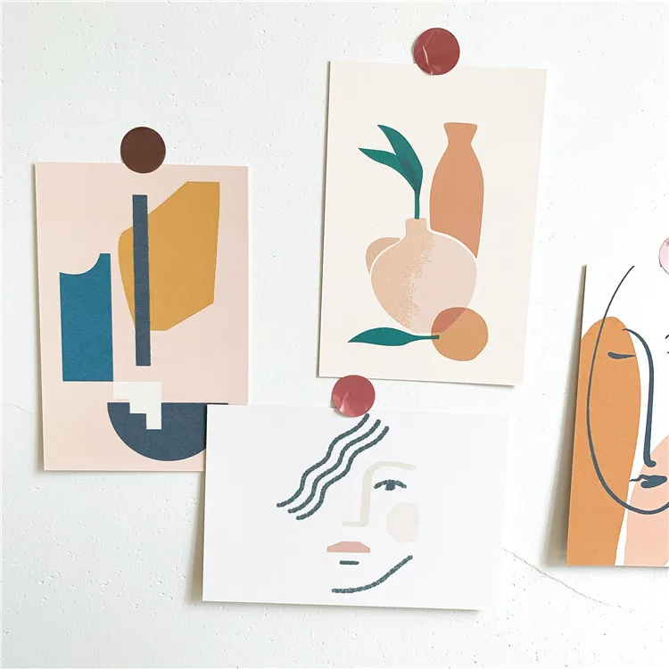 5 Sheets Ins Vase Art Decoration Card Small Poster Diy Collocation Background Wall Sticker Creative Postcard Gift Greeting Cards afbeelding