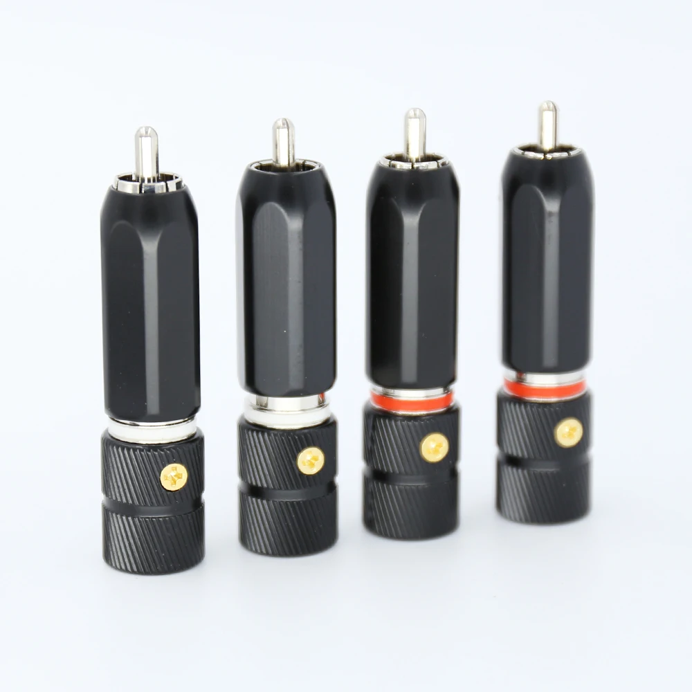 

4PCS HIFI screw locking Rhodium Plated RCA Plug Phono Copper Connector