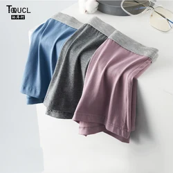 TOQUCL New Men's Underwear 50D Plus Size High Elastic Solid Color Seamless boxer Manf cotton Boxershorts Cuecas Boxer Masculina