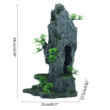 

Aquarium Mountain View Stone Ornament Tree Rock Cave Fish Tank Decoration