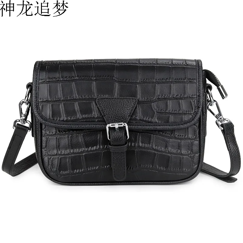 

Famous design female handbag New Fashion Top Layer Cowhide Leather Women Shoulder Bag Crocodile Pattern Flip Messenger bag