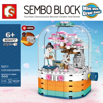 

sakura Rotating bottle Streetscape Famous scenery Japan Building Blocks Bricks Compatible Model toys Sembo 601077