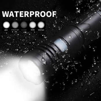 

5 Modes Focus Tactical Flashlight Zoomable USB LED Torch XML2 1000LM Lantern with USB Charging Cable for Camping Hiking Riding