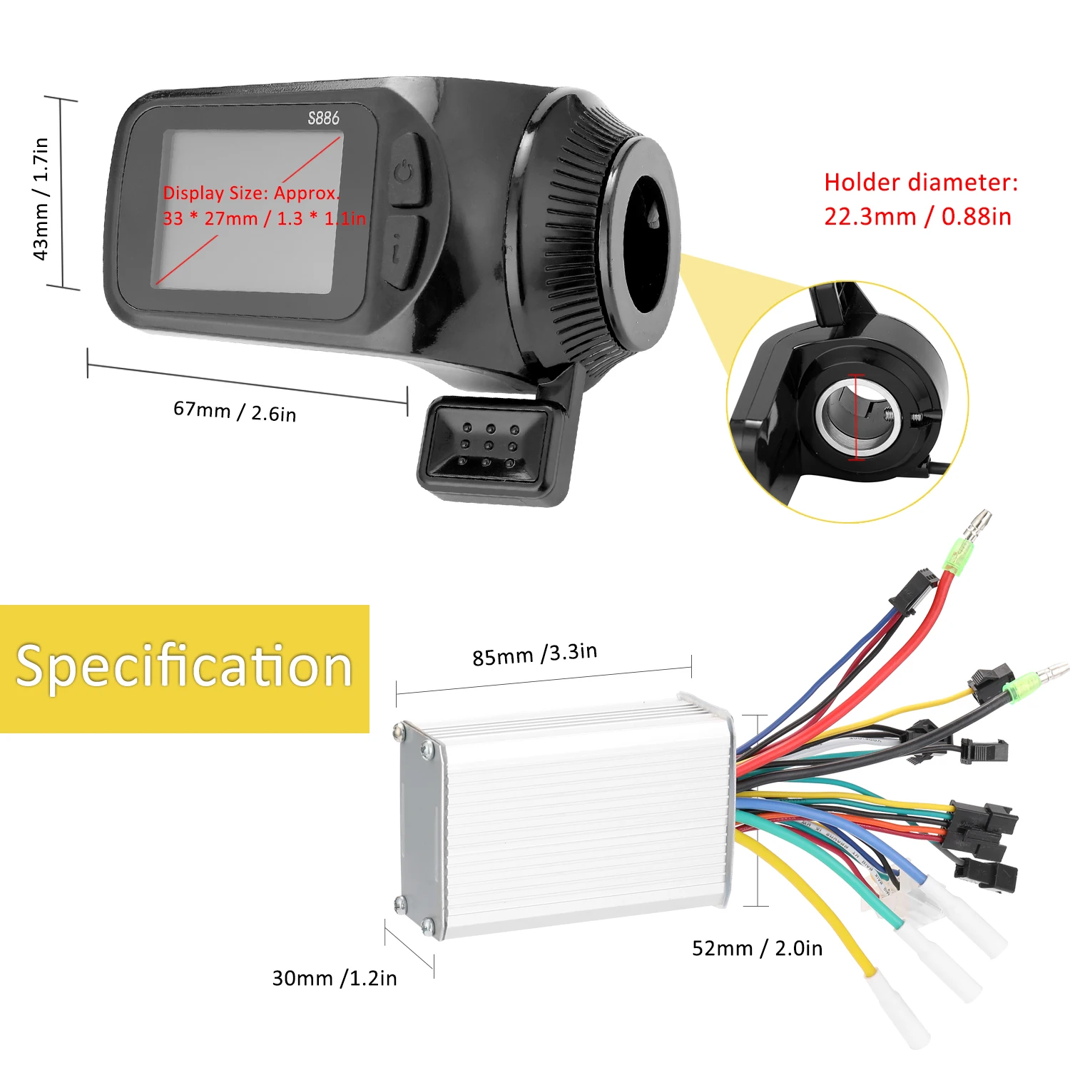 24 V 48 V/36 60 350W Бесщеточный контроллер для электровелосипедов комплект с ЖК