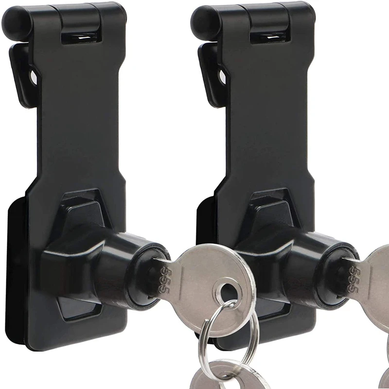 Metal Latch Hasp Latches with Lock 2Pack 3Inch 2 in 1 Latch Buckle and