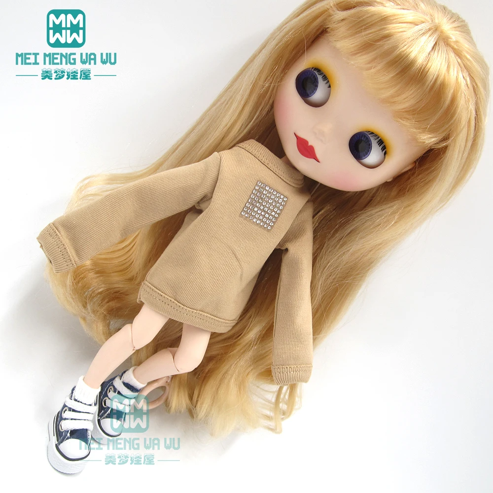 1 шт. одежда Blyth Doll модная расшитая блестками футболка белый, черный, коричневый, темно-зеленый для Blyth Azone1/6 Аксессуары для кукол