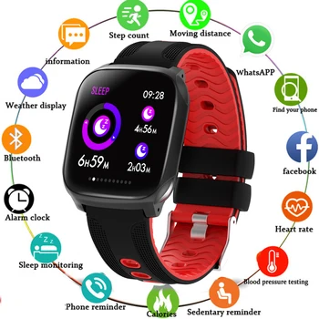 

1.3" Big Color Screen Heart Rate Monitor Fitness Tracker Smart Band Bracelet Remote Music Control Weather Forecast Sport Watch