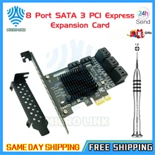 Mlc 8 porta sata 3 pci express cartão de expansão pci-e sata controlador pcie 1x para sata cartão sata3.0 6gb adaptador adicionar em cartões para hdd